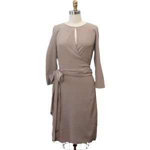 Vanessa Bruno Taupe Silk Wrap Dress
